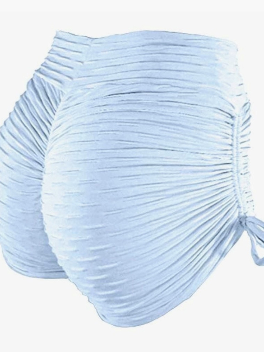 Women’s White Ruched High-Waist Bike Shorts
